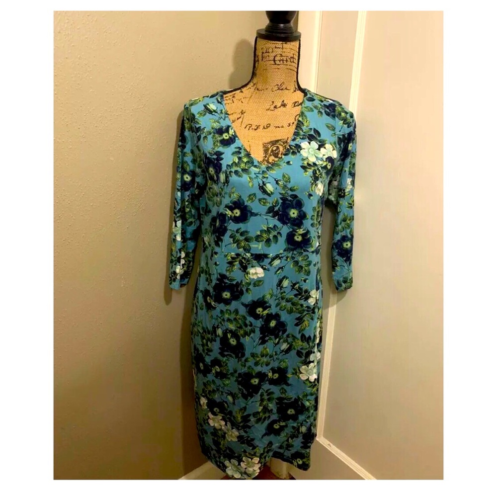 J.Jill Wearever Floral Wrap Dress Size Medium